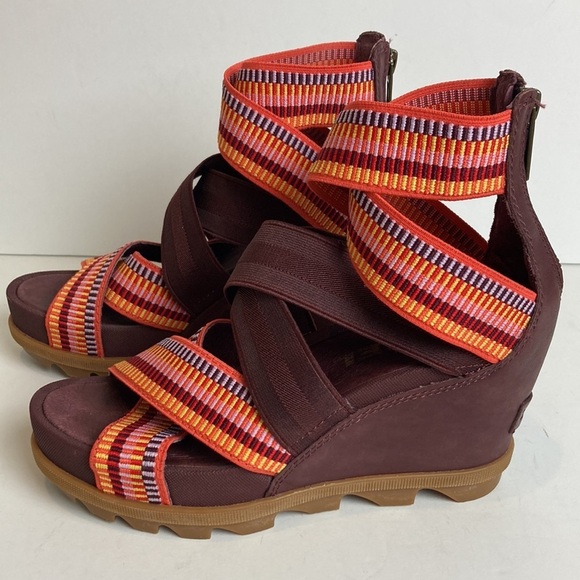 SOREL Joanie II Strap Stripes Sandal 6.5 Platform Beach Maximalist Resortwear - Picture 7 of 16